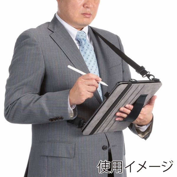 サンワサプライ iPad Pro 13インチ用ケース スタンド・ベルト付き ブラック PDA-IPAD2012BK 1個（ご注文単位1個）【直送品】