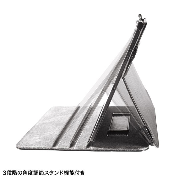 サンワサプライ iPad Pro 13インチ用ケース スタンド・ベルト付き ブラック PDA-IPAD2012BK 1個（ご注文単位1個）【直送品】