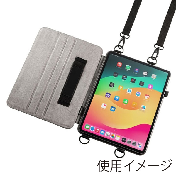 サンワサプライ iPad Air 13インチ用ケース スタンド・ベルト付き ブラック PDA-IPAD2112BK 1個（ご注文単位1個）【直送品】