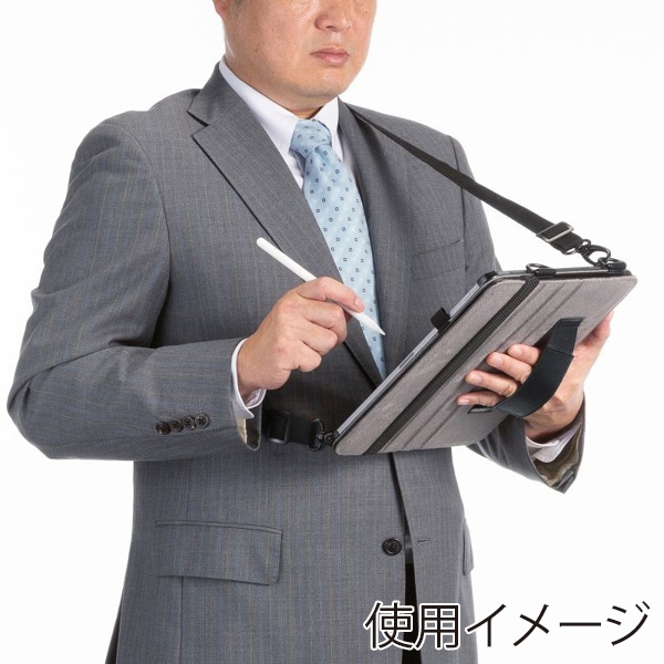 サンワサプライ iPad Air 13インチ用ケース スタンド・ベルト付き ブラック PDA-IPAD2112BK 1個（ご注文単位1個）【直送品】