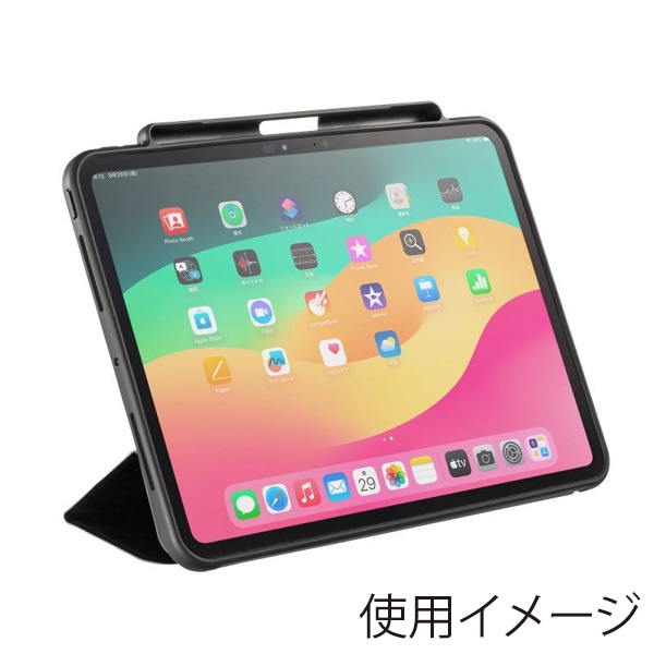 サンワサプライ iPad Pro 11インチ用ソフトケース タッチペン収納ポケット付き ブラック PDA-IPAD1714BK3 1個（ご注文単位1個）【直送品】