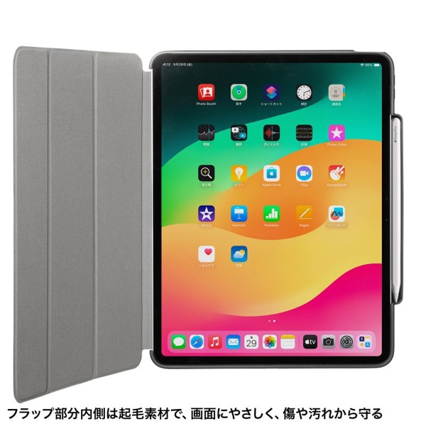 サンワサプライ iPad Air 13インチ用ソフトケース タッチペン収納ポケット付き ブラック PDA-IPAD2114BK 1個（ご注文単位1個）【直送品】