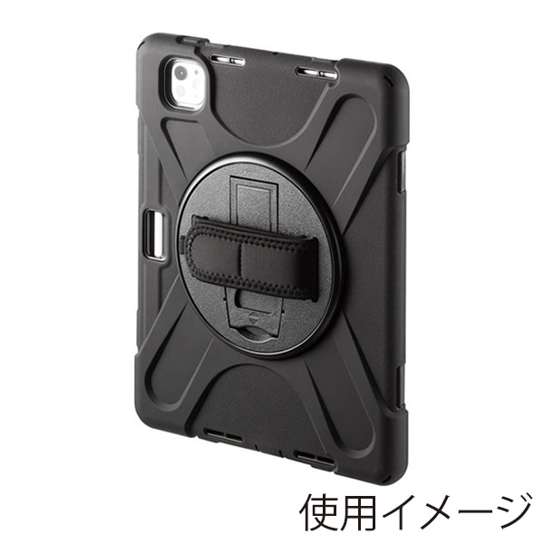 サンワサプライ iPad Pro 11インチ用耐衝撃ケース ハンドル・スタンド付き ブラック PDA-IPAD1717BK3 1個（ご注文単位1個）【直送品】