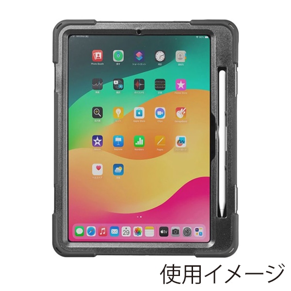 サンワサプライ iPad Pro 11インチ用耐衝撃ケース ハンドル・スタンド付き ブラック PDA-IPAD1717BK3 1個（ご注文単位1個）【直送品】
