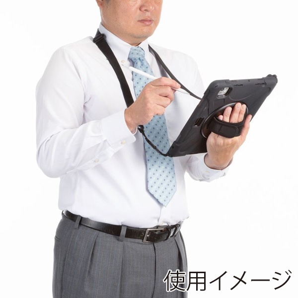 サンワサプライ iPad Pro 11インチ用耐衝撃ケース ハンドル・スタンド付き ブラック PDA-IPAD1717BK3 1個（ご注文単位1個）【直送品】