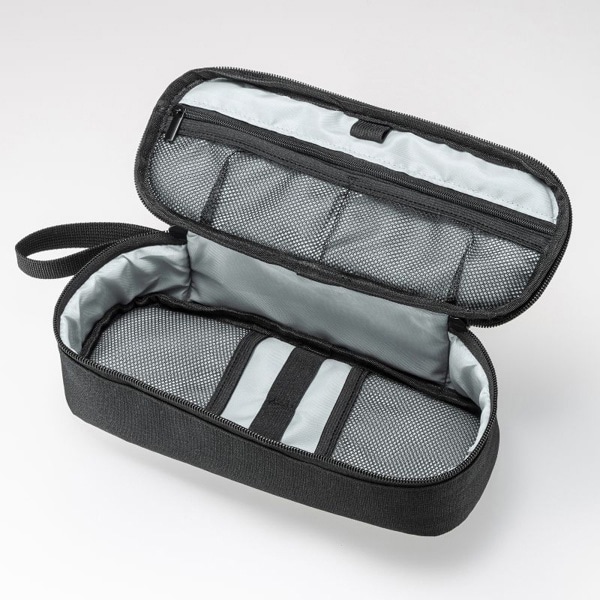 サンワサプライ トラベル小物ポーチ 245×100×65mm ブラック IN-AD13BK 1個（ご注文単位1個）【直送品】