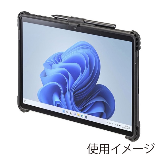 サンワサプライ Surface Pro11／10／9用耐衝撃ケース ショルダーベルト付き ブラック PDA-SF12BK 1個（ご注文単位1個）【直送品】