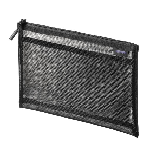 サンワサプライ マルチメッシュケース 235×10×160mm ブラック IN-MS2BK 1個（ご注文単位1個）【直送品】