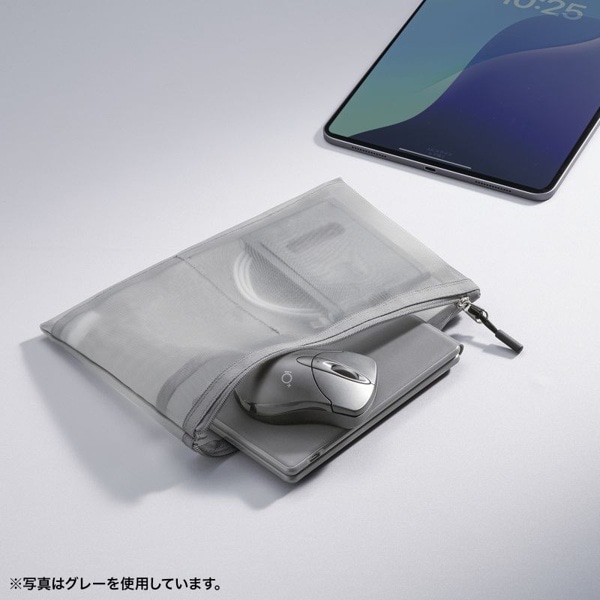 サンワサプライ マルチメッシュケース 235×10×160mm ブラック IN-MS2BK 1個（ご注文単位1個）【直送品】