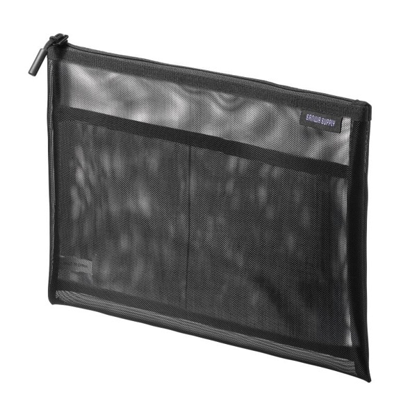 サンワサプライ マルチメッシュケース 255×10×200mm ブラック IN-MS3BK 1個（ご注文単位1個）【直送品】