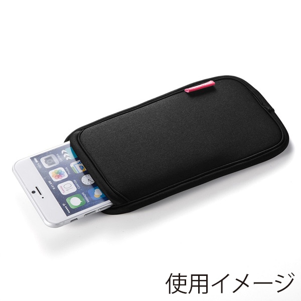 サンワサプライ マルチスマートフォンケース 5.5インチ用 ブラック PDA-SPC15BK 1個（ご注文単位1個）【直送品】