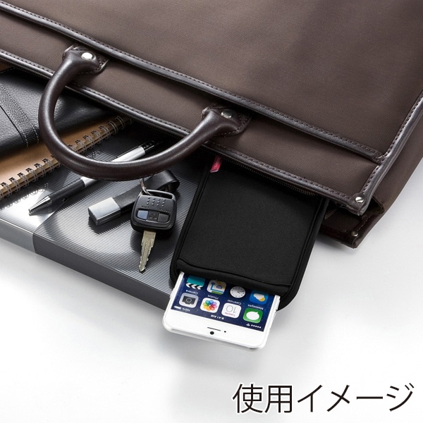 サンワサプライ マルチスマートフォンケース 5.5インチ用 ブラック PDA-SPC15BK 1個（ご注文単位1個）【直送品】