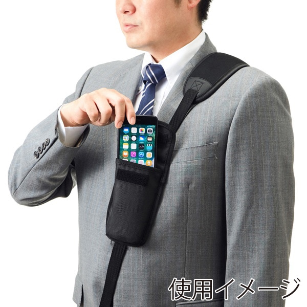 サンワサプライ タブレット用ショルダーベルト&ハンドホルダー PDA-TABH8BK 1個（ご注文単位1個）【直送品】