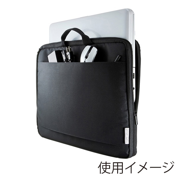 サンワサプライ 取っ手付きPCインナーケース 15.6型ワイド対応 IN-GH15BK 1個(ご注文単位1個)【直送品】