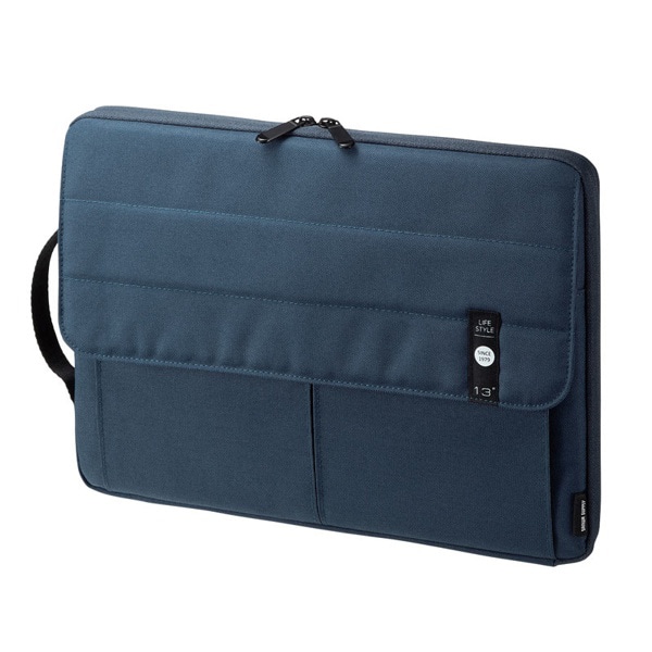 サンワサプライ カジュアルPCインナーケース 13.3型ワイド ネイビー IN-CA13NV 1個（ご注文単位1個）【直送品】