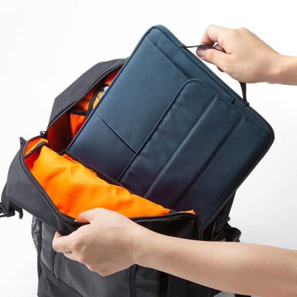 サンワサプライ カジュアルPCインナーケース 13.3型ワイド ネイビー IN-CA13NV 1個（ご注文単位1個）【直送品】