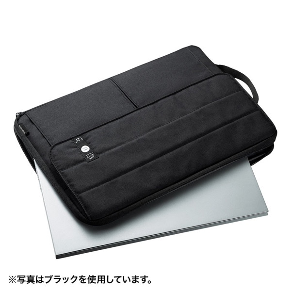 サンワサプライ カジュアルPCインナーケース 13.3型ワイド ネイビー IN-CA13NV 1個（ご注文単位1個）【直送品】