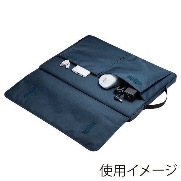 サンワサプライ カジュアルPCインナーケース 15.6型ワイド ネイビー IN-CA15NV 1個（ご注文単位1個）【直送品】