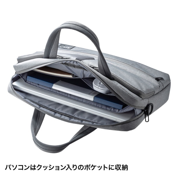 サンワサプライ カジュアルPCバッグ BAG-CA10GY 1個(ご注文単位1個)【直送品】