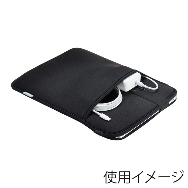 サンワサプライ MacBook用 衝撃吸収インナーケース 13.6インチ対応 スリップインタイプ IN-MACSL13BK 1個（ご注文単位1個）【直送品】