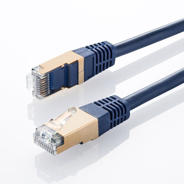 サンワサプライ LANケーブル カテゴリ7 0.2m ネイビーブルー KB-T7-002NVN 1個(ご注文単位1個)【直送品】