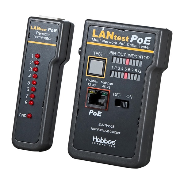 サンワサプライ LANケーブルテスター PoE対応 LAN-TST5 1個（ご注文単位1個）【直送品】