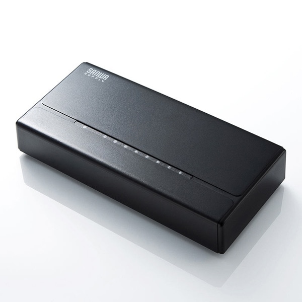 サンワサプライ スイッチングハブ マグネット付き 8ポート LAN-SWHP801BK 1個（ご注文単位1個）【直送品】