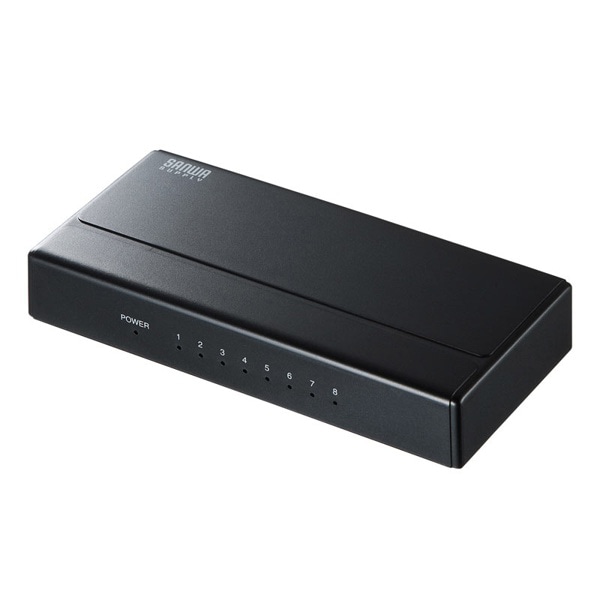 サンワサプライ ギガビット対応スイッチングハブ マグネット付き 8ポート LAN-GIGAP801BK 1個（ご注文単位1個）【直送品】