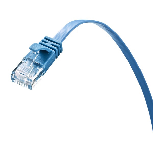 サンワサプライ フラットLANケーブル カテゴリ6A 3m ブルー KB-FL6A-03BL 1個（ご注文単位1個）【直送品】