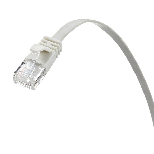 サンワサプライ フラットLANケーブル カテゴリ6A 0.5m ホワイト KB-FL6A-005W 1個（ご注文単位1個）【直送品】