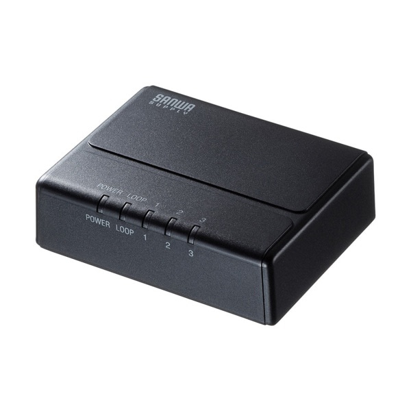 サンワサプライ ギガビット対応スイッチングハブ マグネット付き 3ポート LAN-GIGAP301BK 1個（ご注文単位1個）【直送品】