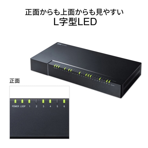 サンワサプライ ギガビット対応スイッチングハブ マグネット付き 24ポート LAN-GIGAP2402BK 1個（ご注文単位1個）【直送品】