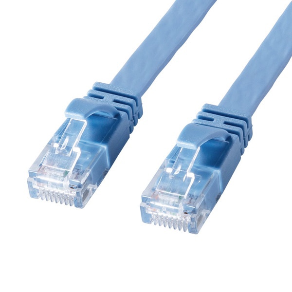 サンワサプライ フラットLANケーブル カテゴリ6A 15m ブルー KB-FL6AL-15BL 1個（ご注文単位1個）【直送品】