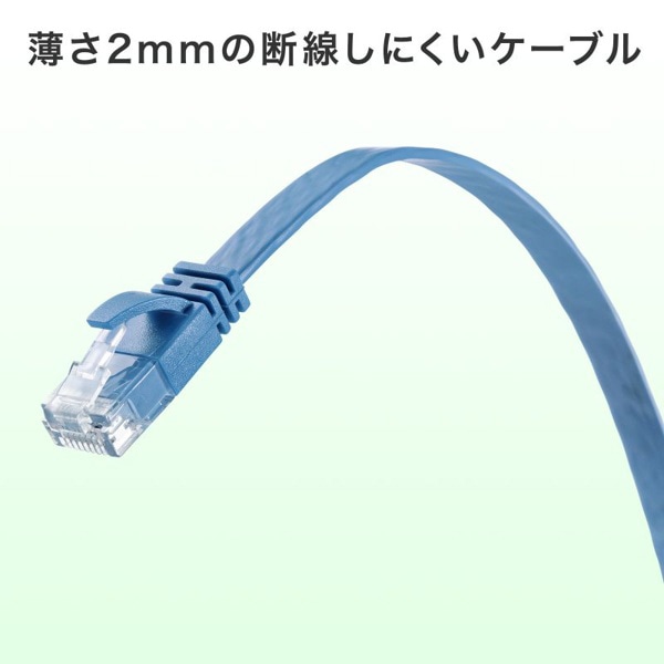 サンワサプライ フラットLANケーブル カテゴリ6A 15m ブルー KB-FL6AL-15BL 1個(ご注文単位1個)【直送品】