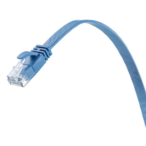 サンワサプライ フラットLANケーブル カテゴリ6A 15m ブルー KB-FL6AL-15BL 1個(ご注文単位1個)【直送品】