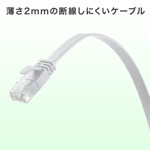 サンワサプライ フラットLANケーブル カテゴリ6A 15m ホワイト KB-FL6AL-15W 1個（ご注文単位1個）【直送品】