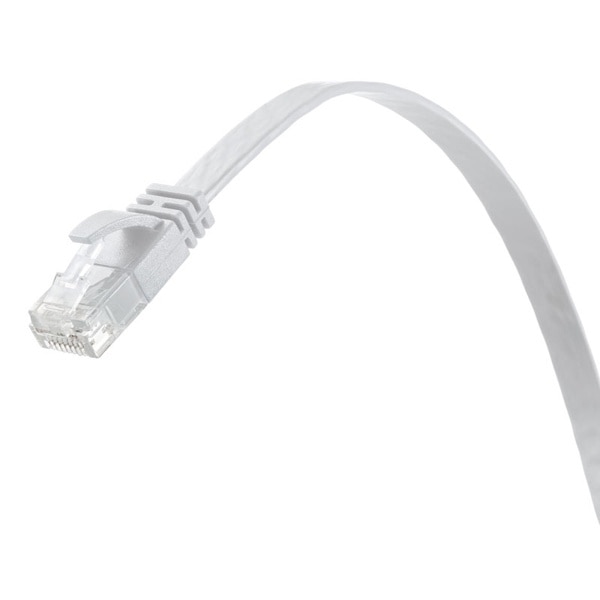 サンワサプライ フラットLANケーブル カテゴリ6A 15m ホワイト KB-FL6AL-15W 1個（ご注文単位1個）【直送品】