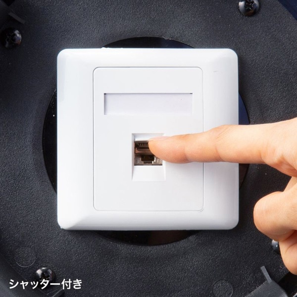 サンワサプライ 屋外用巻取り延長LANケーブル カテゴリ6A 0.2m KB-MKE21BK 1個（ご注文単位1個）【直送品】