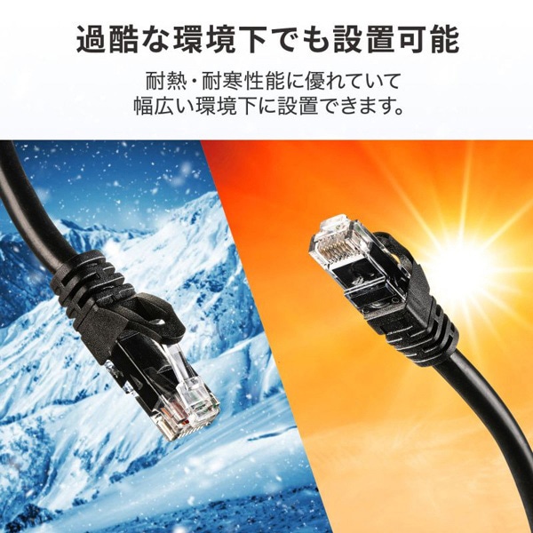 サンワサプライ 屋外用防水LANケーブル カテゴリ6A 5m KB-T6AWP-05BK 1個（ご注文単位1個）【直送品】