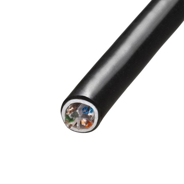 サンワサプライ 屋外用防水LANケーブル カテゴリ6A ケーブルのみ 100m ブラック KB-T6AWP-CB100BK 1個（ご注文単位1個）【直送品】