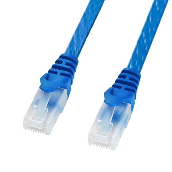 サンワサプライ フラットLANケーブル カテゴリ6 ツメ折れ防止コネクタ 1m ブルー LA-FL6TS-01BL 1個（ご注文単位1個）【直送品】