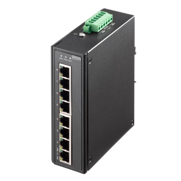 サンワサプライ 産業用ギガビット対応 PoEスイッチングハブ 8ポート LAN-GIGAPOEFA83 1個（ご注文単位1個）【直送品】