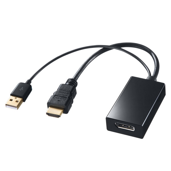 サンワサプライ 変換アダプタ 4K／30Hz HDMI-DisplayPort AD-DPFHD01 1個（ご注文単位1個）【直送品】