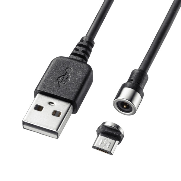 サンワサプライ microUSBケーブル マグネット脱着式 1m KU-MMG1 1個（ご注文単位1個）【直送品】