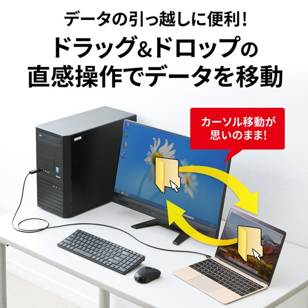 サンワサプライ リンクケーブル ドラッグ&ドロップ対応 Type-C KB-USB-LINK5 1個（ご注文単位1個）【直送品】