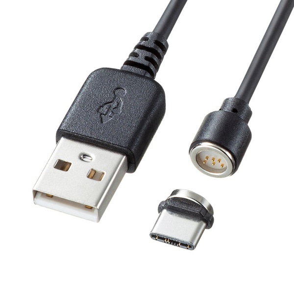 サンワサプライ USB Type-Cケーブル マグネット脱着式 1m KU-MGDCA1 1個（ご注文単位1個）【直送品】