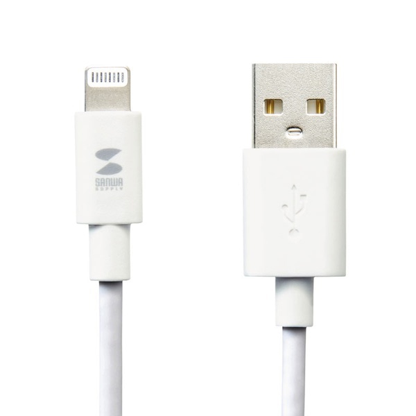 サンワサプライ ライトニングケーブル 1m ホワイト KB-IPLT10K3W 1個（ご注文単位1個）【直送品】