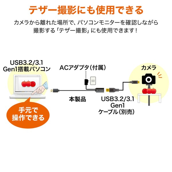 サンワサプライ アクティブリピーターケーブル USB3.2 5m延長 KB-USB-R305 1個（ご注文単位1個）【直送品】
