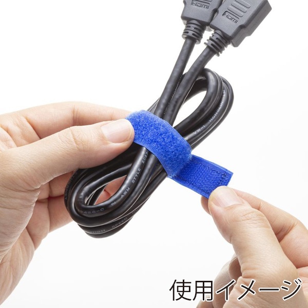 サンワサプライ ケーブルタイ 面ファスナー 3色×各2本入 CA-651CLN 1個（ご注文単位1個）【直送品】