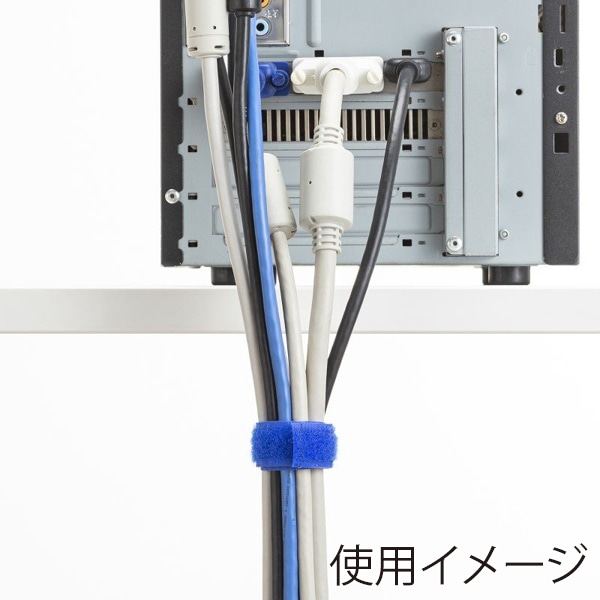 サンワサプライ ケーブルタイ 面ファスナー 3色×各2本入 CA-651CLN 1個（ご注文単位1個）【直送品】